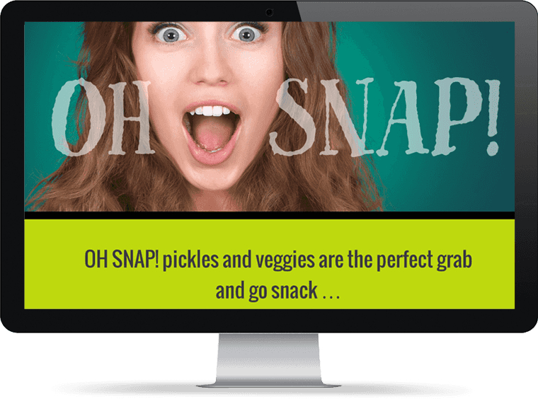 Element example of website for Oh Snap! Pickles